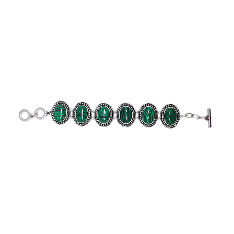 Oval Emerald 6 Stone Bracelet