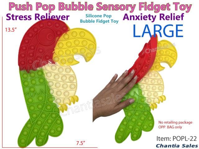 POPBUBBLE - PARROT RAINBOW COLOUR -LARGE