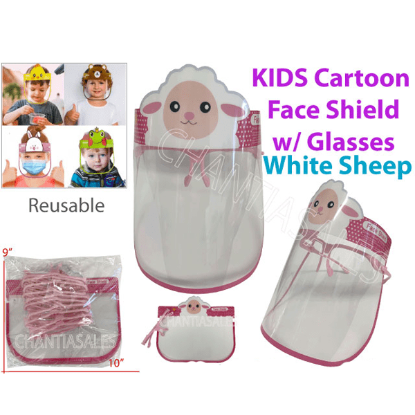2 Pack: Kids Cartoon Face Shield with Glasses Frame