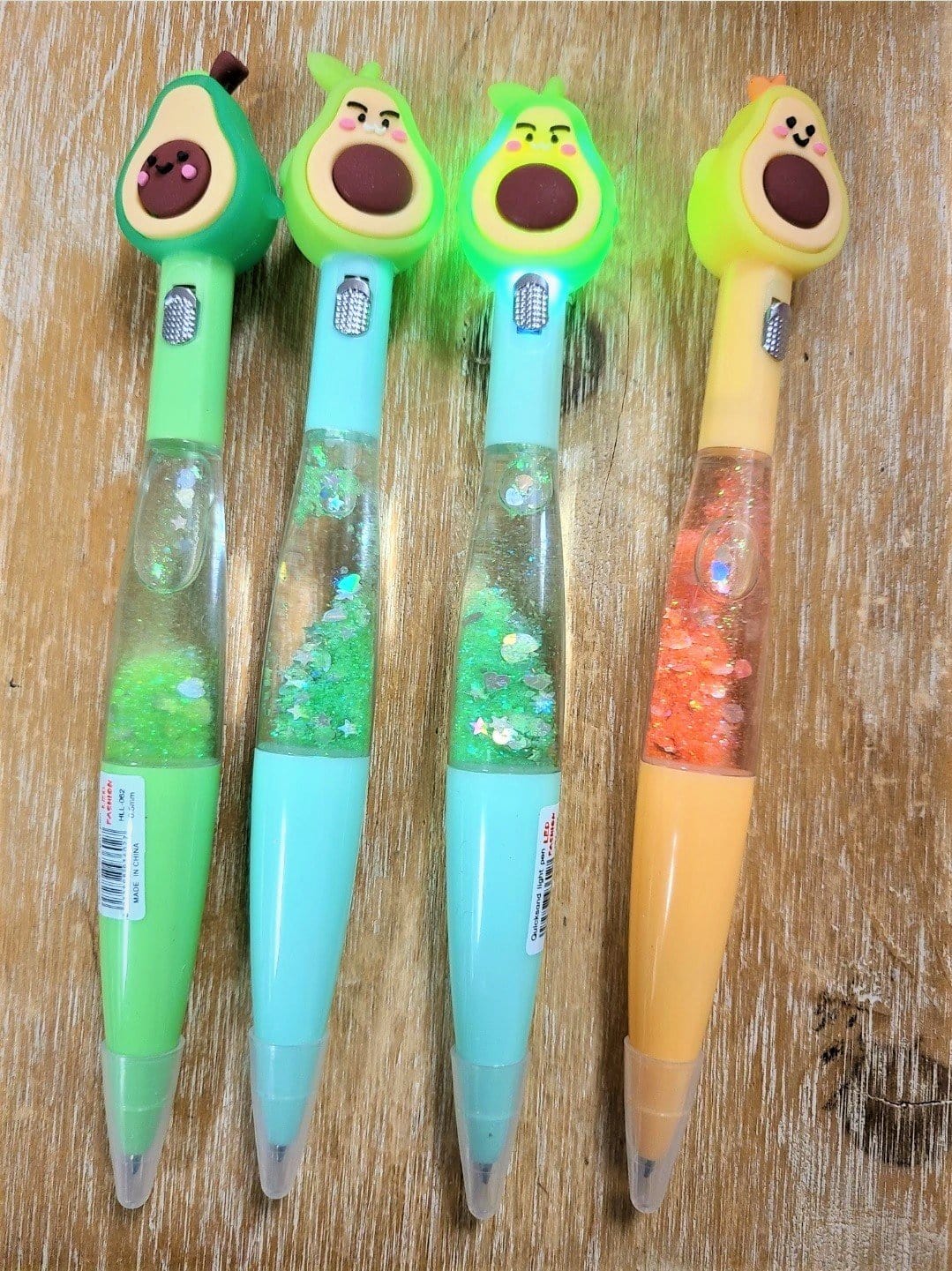 Avocado Light Up Pen - Set of 3