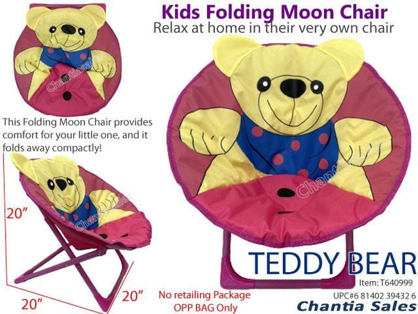 KIDS FOLDING MOON CHAIR - AVAILABLE IN 7 CUTE ANIMAL PATTERNS!