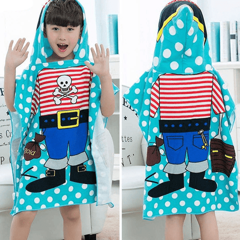 Kids Hooded Poncho Bath Towel