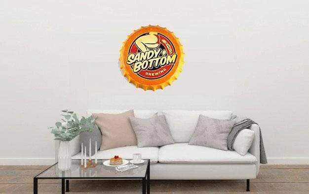 Sandy Bottom Beer Cap Metal Tin Sign
