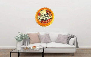 Sandy Bottom Beer Cap Metal Tin Sign