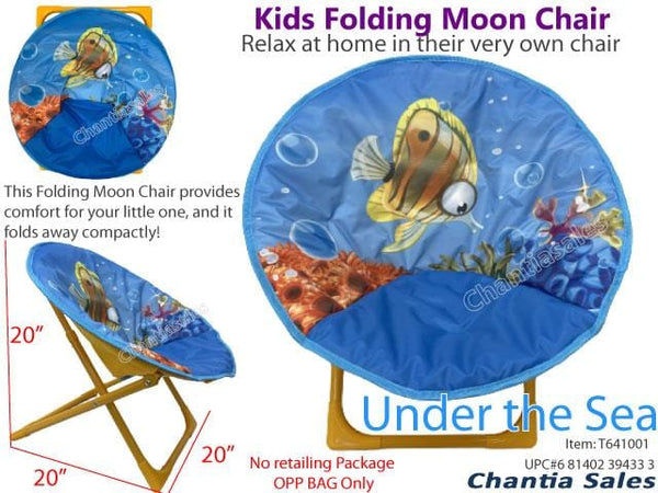 KIDS FOLDING MOON CHAIR - AVAILABLE IN 7 CUTE ANIMAL PATTERNS!