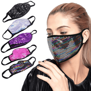 2 Pack: Reusable Sequin Changing Colour Fashion Mask