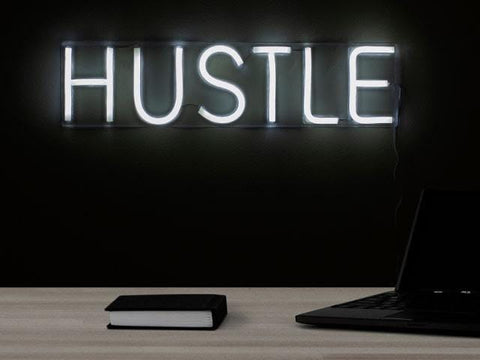 HUSTLE Super Bright LED Neon Light Sign