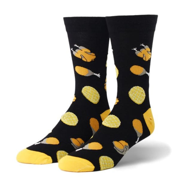 One Sized Chicken & Waffles Men's Crazy Socks