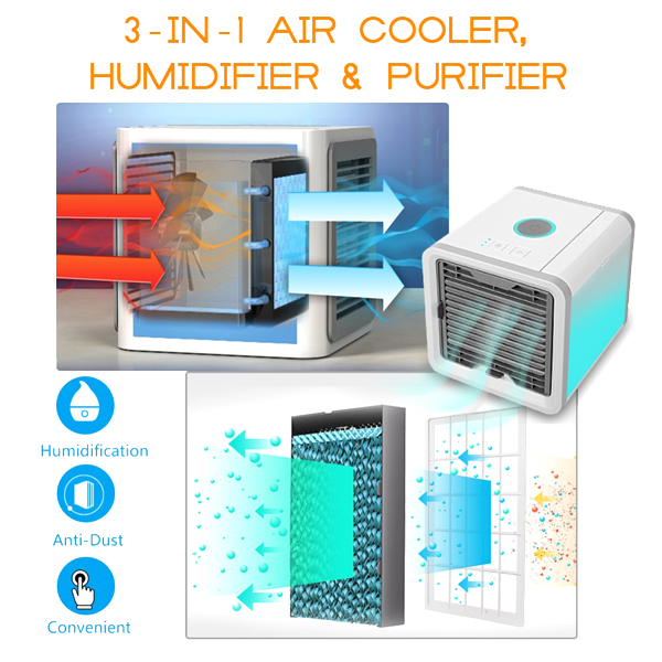 Portable Color Changing Personal Space Cooler, Humidifier & Purifier