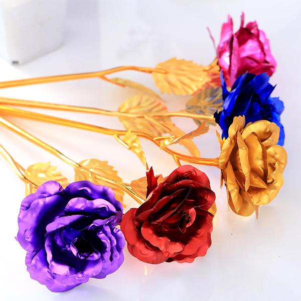 All Deals - 24K Gold Plated Forever Love Rose With Love Stand Holder - Assorted Colors