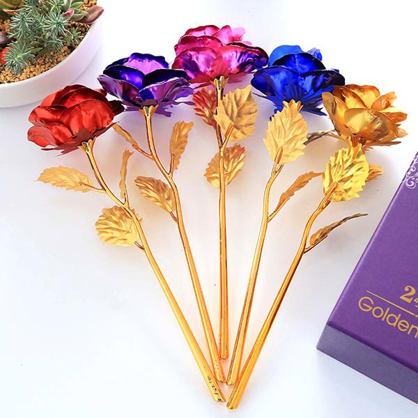 All Deals - 24K Gold Plated Forever Love Rose With Love Stand Holder - Assorted Colors