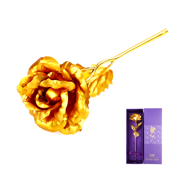 All Deals - 24K Gold Plated Forever Love Rose With Love Stand Holder - Assorted Colors