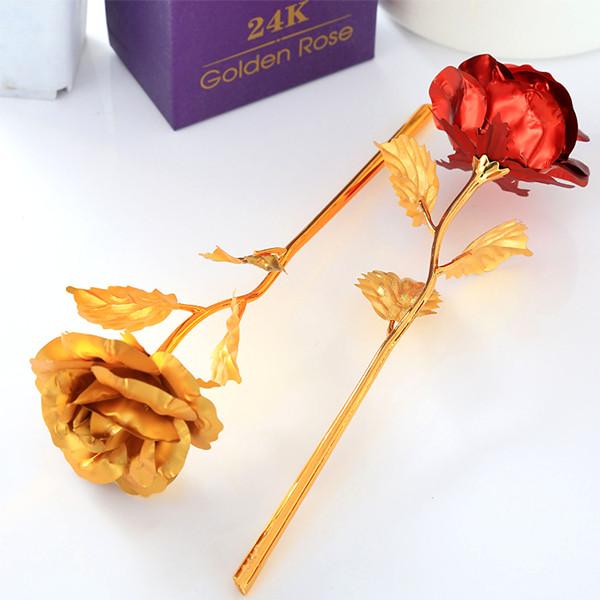 All Deals - 24K Gold Plated Forever Love Rose With Love Stand Holder - Assorted Colors