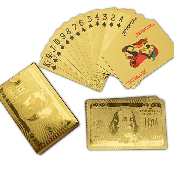 All Deals - Luxe 24-Karat Gold Foil American Money Playing Cards