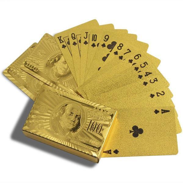All Deals - Luxe 24-Karat Gold Foil American Money Playing Cards
