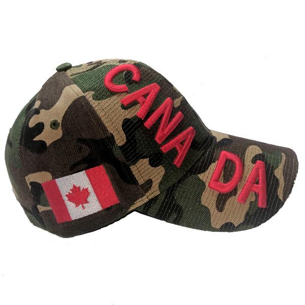 Apparel - Canada Limited Edition Camo Solid Maple Leaf Stitched & Embroidered Baseball Cap
