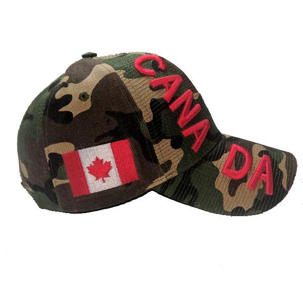 Apparel - Canada Limited Edition Camo Solid Maple Leaf Stitched & Embroidered Baseball Cap