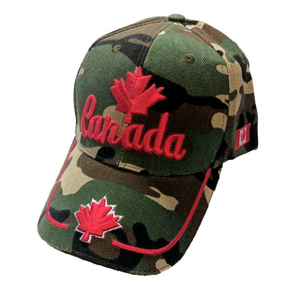 Apparel - Canada Limited Edition Camo Valiant Maple Leaf Stitched & Embroidered Baseball Cap