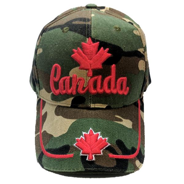 Apparel - Canada Limited Edition Camo Valiant Maple Leaf Stitched & Embroidered Baseball Cap