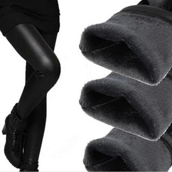 Apparel - Fleece Lined Vegan Leather Leggings
