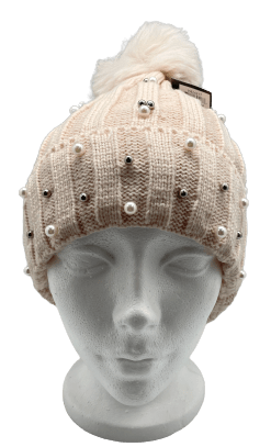 Winter Hat - Pearl Beanie With PomPom
