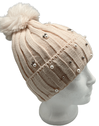 Winter Hat - Pearl Beanie With PomPom