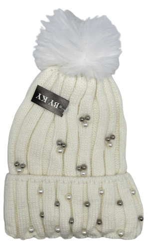 Winter Hat - Pearl Beanie With PomPom