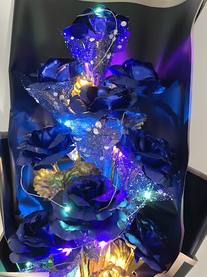 Artificial Rose Bouquet With LED Lights Gift Box