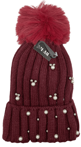 Winter Hat - Pearl Beanie With PomPom