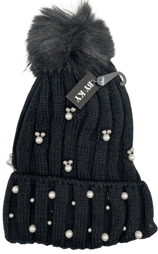 Winter Hat - Pearl Beanie With PomPom