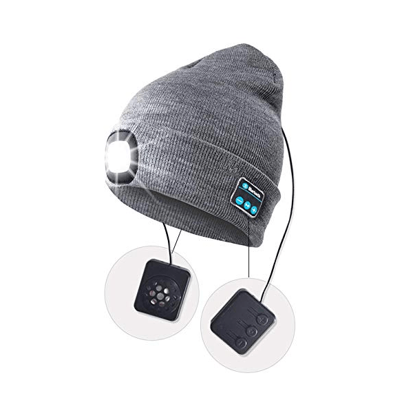 2 in 1 Rechargeable Lighted Bluetooth Beanie