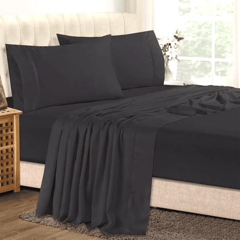 Luxury Bamboo Bed Sheet Set In Black