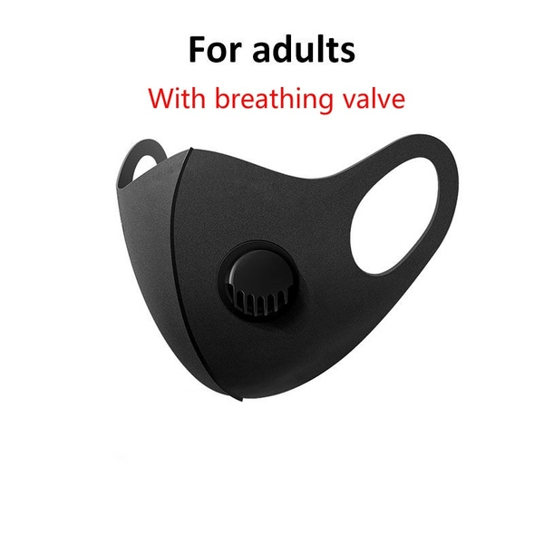 2 Pack: Black Fashion Mask With Valve