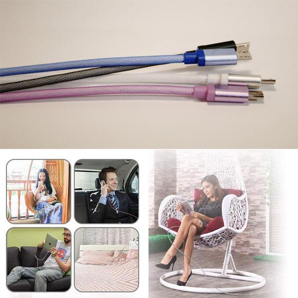 10-Feet Tangle-Free Charging Cables For iPhone & Android