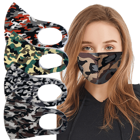 3 Pieces: Camo Printed Face Mask - Assorted Style