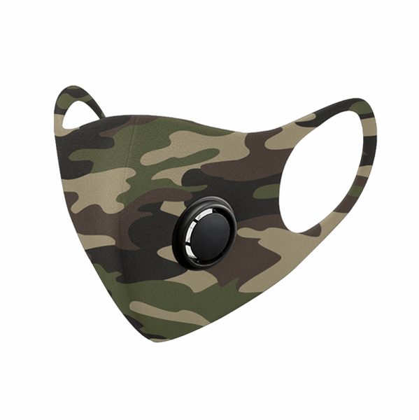 3 Pieces: Camo Face Mask With Built-in Exhalation