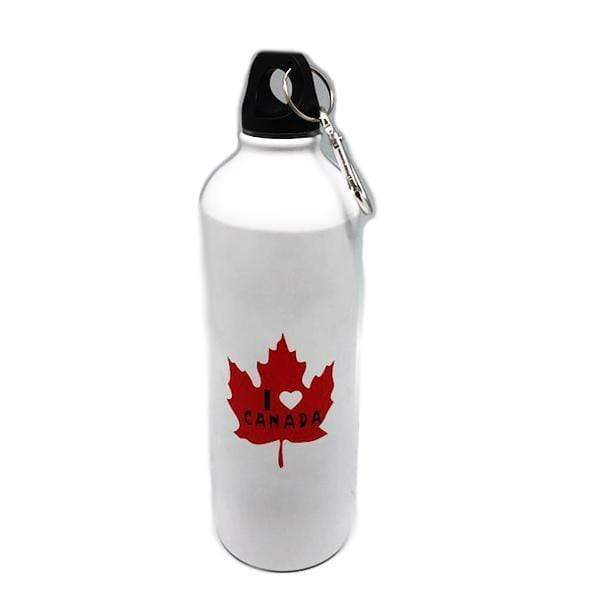 Metallic Finish Reusable Aluminium Water Bottle with Screw Cap and Carabiner - 2 Styles Available