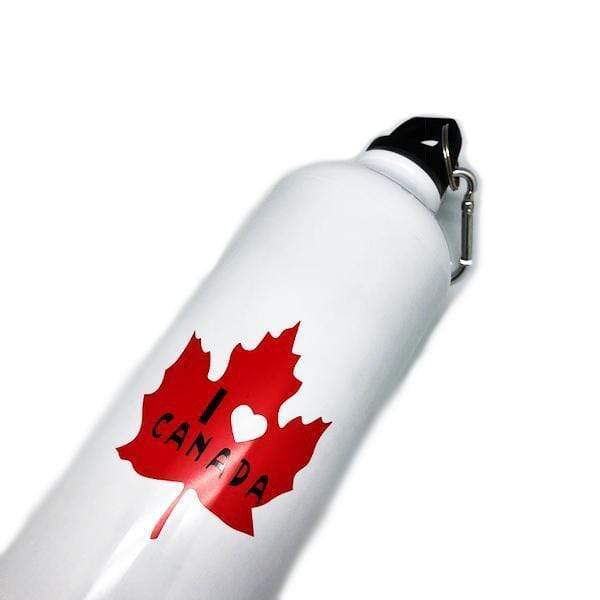 Metallic Finish Reusable Aluminium Water Bottle with Screw Cap and Carabiner - 2 Styles Available