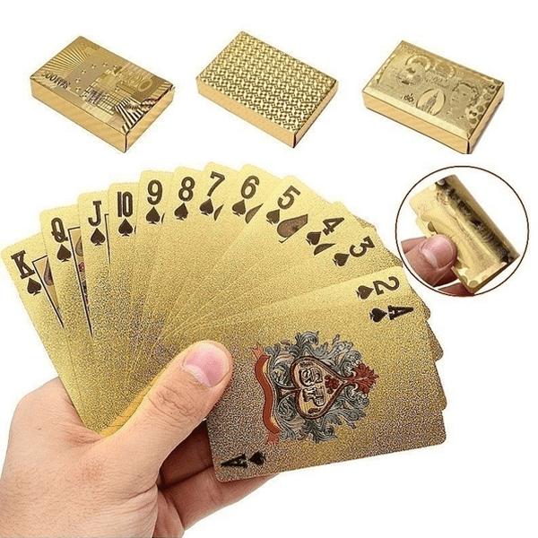 Luxe 24-Karat Gold Foil American Money Playing Cards