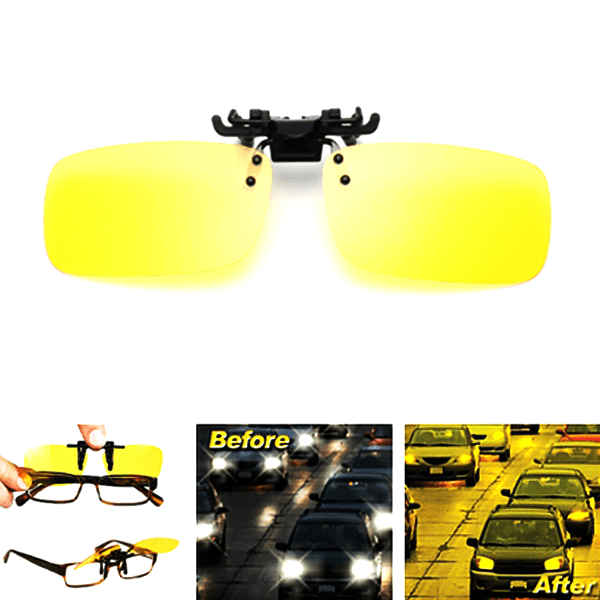 HD Night Vision Anti-Glare Clip On Glasses - Fits Any Style Of Glasses!