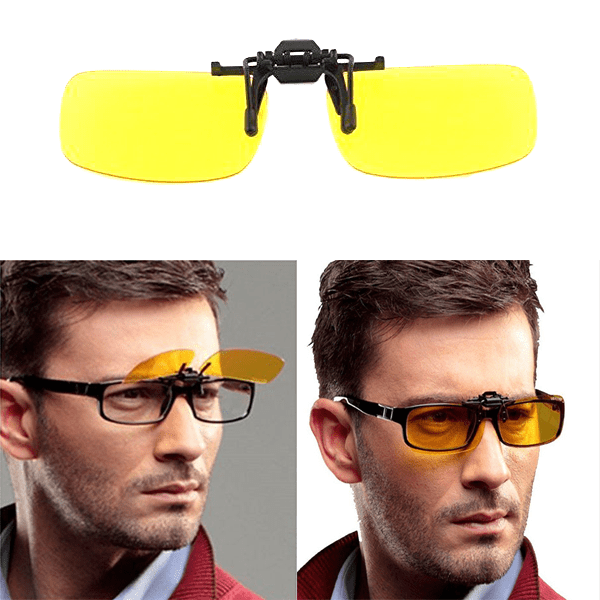 HD Night Vision Anti-Glare Clip On Glasses - Fits Any Style Of Glasses!