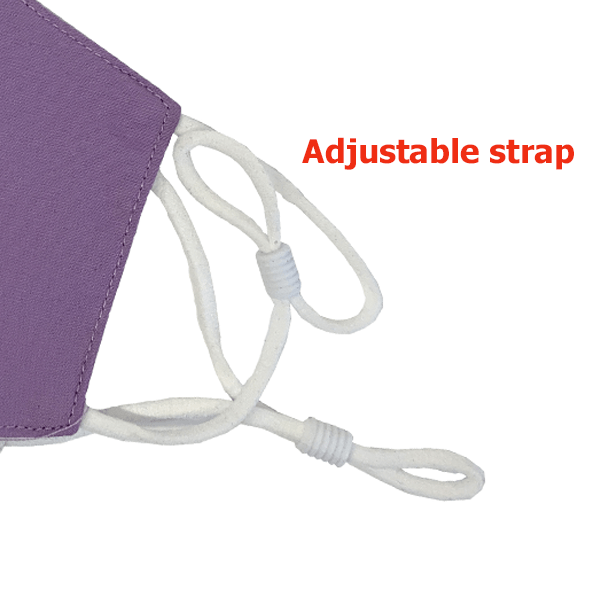 3 Pieces: Colored Cotton Face Mask With Filter Pocket And Adjustable Strap