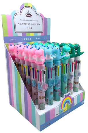 Dino Multicolour Pens - 4 Pack