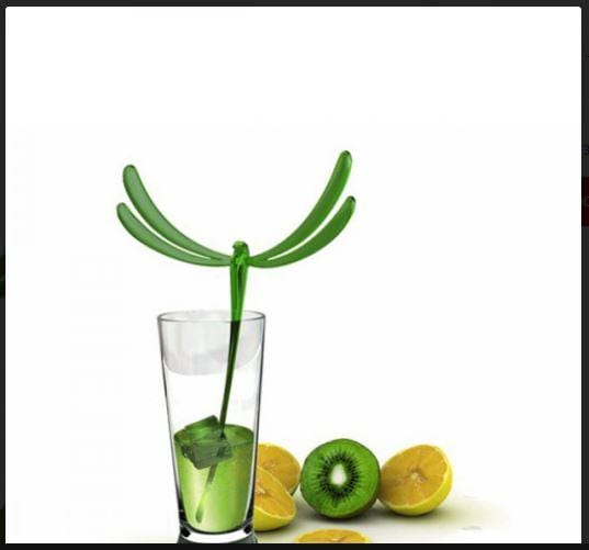 Magical Dragonfly Set of 6 Multicolor Cocktail Stirrers