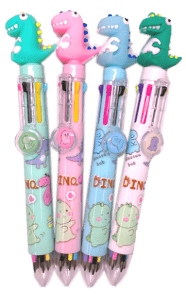 Dino Multicolour Pens - 4 Pack