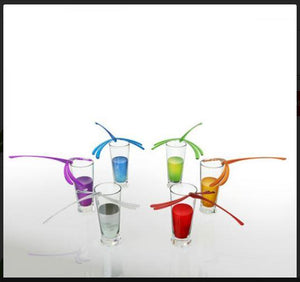 Magical Dragonfly Set of 6 Multicolor Cocktail Stirrers