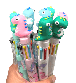 Dino Multicolour Pens - 4 Pack