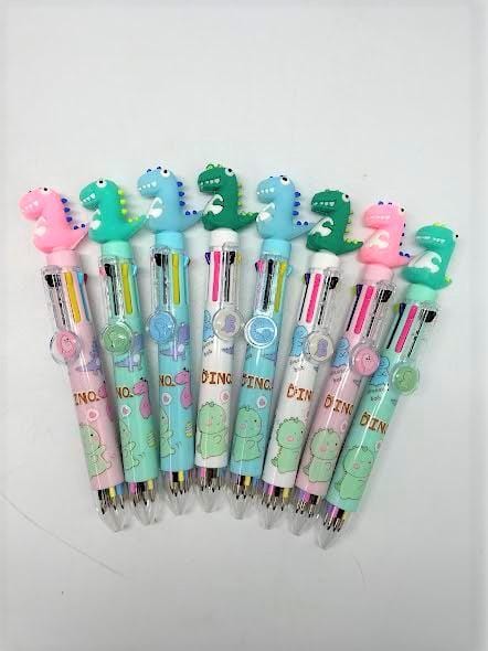 Dino Multicolour Pens - 4 Pack