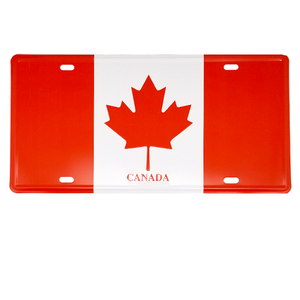 Decor - Canada Flag Vintage License Plate Wall Decor Sign