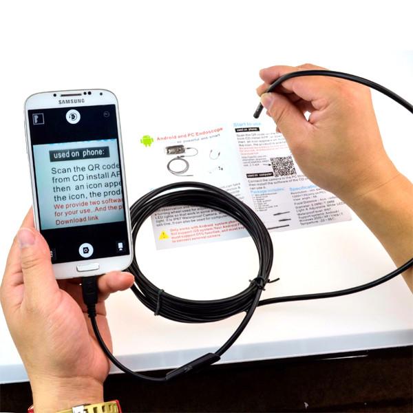 Electronics - Waterproof 6-LED Borescope Camera For Android And PC